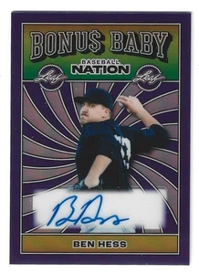 Leaf Baseball Nation Ben Hess 2025 automático BA-BH1 púrpura prismático 4/8 - Imagen 1 de 2