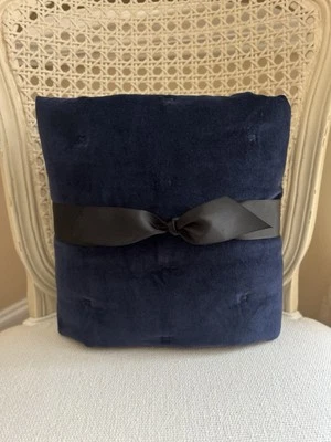 Pottery Barn Terciopelo acolchado acolchado EURO Sham (1) Azul Marino NUEVO SIN ETIQUETAS LEER Foto 1 de 4