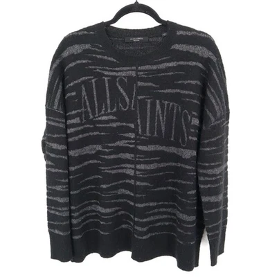 Suéter All Saints Lana Tigre Rayas Mujer M Negro Gótico Grunge Rebelde Edgy Foto 1 de 4