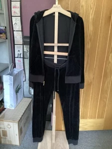 Juicy Couture Black Velour Tracksuit, with Pink Logo. Size M, see photos - Picture 1 of 9