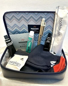 Amenity Kit MISSONI Delta One First Class Luxury Blue Leather NEW & UNUSED - Picture 1 of 3