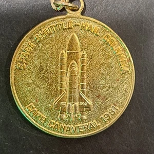 🚀 Llavero vintage 1981 del transbordador espacial Columbia ✨ NASA Cabo Cañaveral y Edwards - Imagen 1 de 5