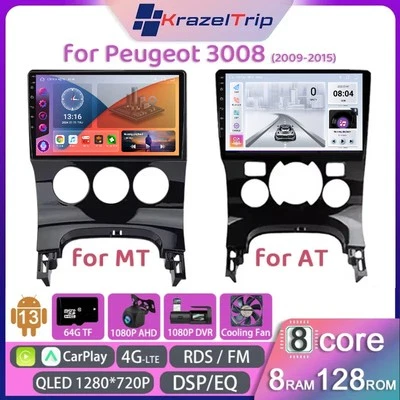 WIFI Car Stereo for Peugeot AT MT 3008 2009 2010 2011 2012 2013 2014 2015 8 Core - Image 1 of 4