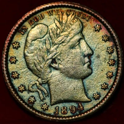 1894-O Color New Orleans Mint Silver Barber Quarter - Image 1 of 2