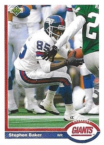 Stephen Baker, 1991 Upper Deck, #185, New York Giants, - Picture 1 of 2
