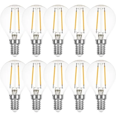 10 x LED Filament Tropfen 2W = 23W E14 Klar Glühfaden Glühlampen warmweiß 220lm - Bild 1 von 4