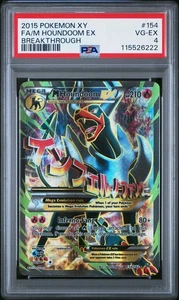2015 Pokemon XY Breakthrough 154 Full Art M Houndoom EX PSA 4 Low Pop - Picture 1 of 2