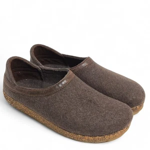 Haflinger GZH42 Grizzly Closed Heel Clog Slipper Smoky Brown 44 Mens Size 11 EUC - Picture 1 of 8