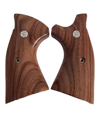 S&W K/L Frame Square Butt Target Grips Santos Rosewood Smooth S&W Medallions - Image 1 of 4
