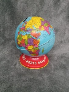Vintage 1950's Metal World Bank."As You Save So You Prosper".The Ohio Art Co. - Picture 1 of 7
