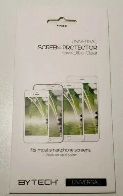 2Pack Bytech Universal Ultra-Clear Smartphone Screen Protector Size up to 5.5 in - Image 1 of 2