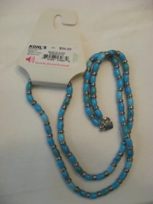 Новый с Ярлыками Chaps полудрагоценные акценты бирюза ожерелье 30" - Изображение 1 из 4