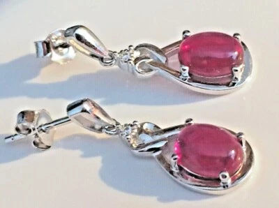 Earrings Ruby Topaz Peridot Citrine Opal Solid Silver 14k Gold / Rhodium Plated - Image 1 of 4