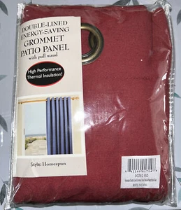 Double-Wide Grommet Top Patio Panel with Wand, 84"L x 80"W - Red 90262 RD - Picture 1 of 2