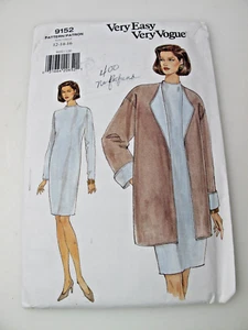 1994 Very Easy Very Vogue 9152 Größe 12-14-16 ungeschnittene Jacke & Kleid Muster (O) - Bild 1 von 6