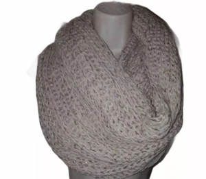 Francescas Beige Gold Knit Infinity Scarf - Picture 1 of 3
