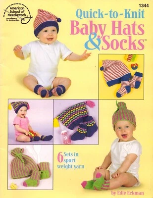 Quick to Knit Baby Hats Socks Book American School of Needlework #1344 - Image 1 of 2