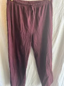 LL Bean Sweat Pants Size Medium Maroon Elastic Waist Drawstring 100 % Cotton - Picture 1 of 4