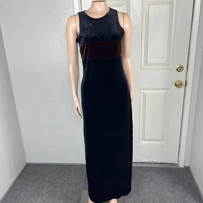 Vintage Dress Women's Party 90's Velour Charlotte Russe  Maxi Long Y2K Brown V13 - Image 1 of 4