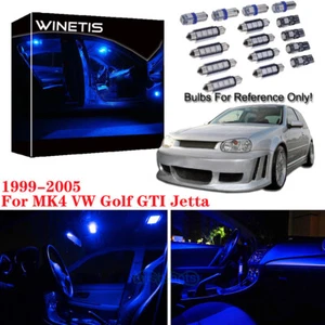 13Pcs Interior Blue Canbus LED Light Package For 1999-2005 MK4 VW Golf GTI Jetta - Picture 1 of 12