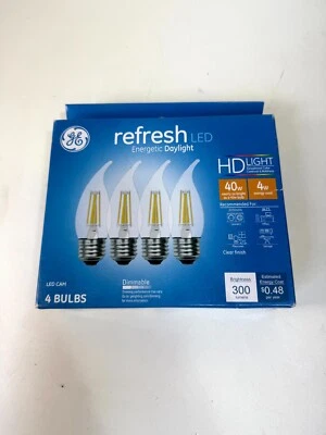 GE Lighting 45661 Refresh LED Dimmable Light Candle Bulbs Daylight 300L 4-Pack - Image 1 of 3