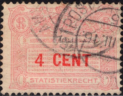 1916 Netherlands Statistics Fiscal Revenue for POSTAGE CD:Pakke-post Parcel POST - Image 1 of 2