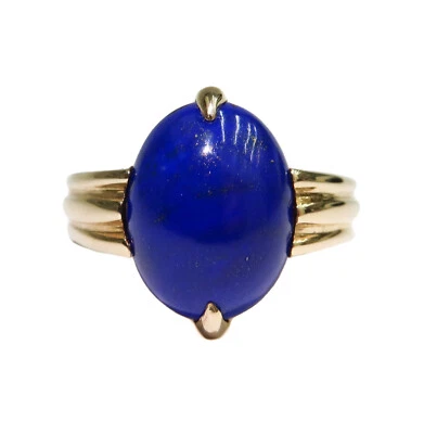 Anillo Gump's Oro Amarillo 14k Ovalado Lapislázuli Talla 7.25 Foto 1 de 4