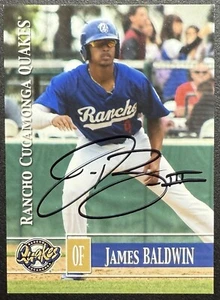 James Baldwin 2014 Grandstand Rancho Cucamonga Quakes Auto Minor League - Picture 1 of 2