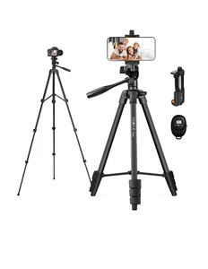 55" Stativ, Aluminium ausziehbarer Stativständer mit Verschluss, Tragetasche, Inv-216 - Bild 1 von 3