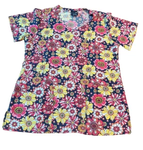 Blusa Médica Damas Zoe + Chloe XS Floral Estampado Brillante Margarita - Imagen 1 de 6