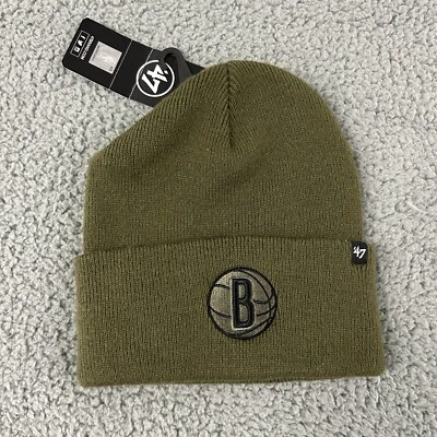 Brooklyn Nets Hat Mens Green 47 Brand NBA Winter Beanie Cap - Image 1 of 2