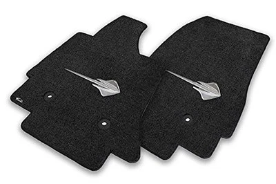 Jet Black Logo Carpet Floor Mats for C7 Corvette Stingray 2014-15 ULTIMAT LLOYD - Image 1 of 4