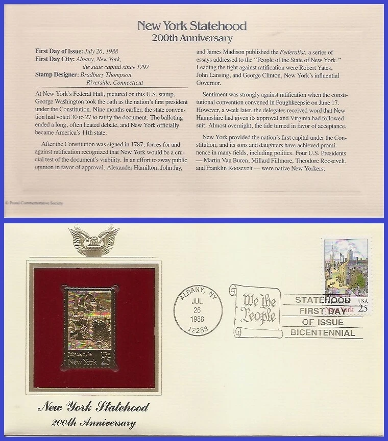 USA8 #2346 U/A GOLDEN REPLICA FDC   New York - Image 1 of 1