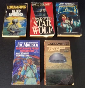Vintage 5 Mix Lot Science Fiction PB Various Authors and Titles 1980s 1990s - Picture 1 of 11