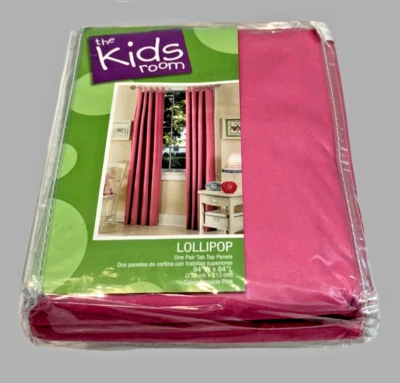 Par de paneles superiores con lengüeta de piruleta The Kids Room 84" x 84" mezcla de algodón rosa paleta Foto 1 de 4