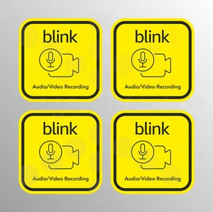 Blink Security Protection Sticker Window 24/7 Audio Video Recording Warning x4 - Picture 1 of 2