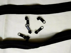 Black Upholstery Continuous zip N5 (6 mtr & 12 sliders) good quality - Picture 1 of 3
