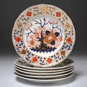 Royal Crown Derby Kings Imari Cobalt Blue Salad Luncheon Plates 8.5" 6pc 18thC - Picture 1 of 7