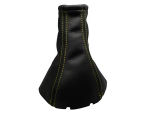 DAEWOO KALOS (2002-2008) Soufflet Levier De Vitesse 100% Cuir - Couture Jaune - Picture 1 of 1