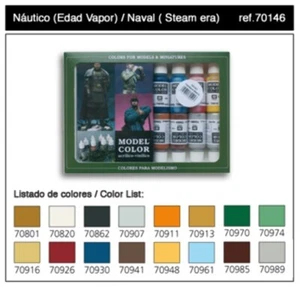 Vallejo Model Color 70146 SET 16 COLORS NAVAL (STEAM ERA) Acrylic Paint Kit 17ml - Picture 1 of 1