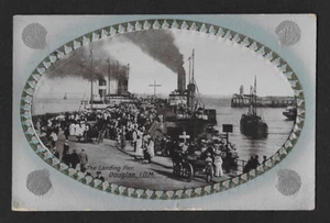 POSTCARD GREETINGS SEASIDE ISLE OF MAN IOM DOUGLAS FERRY LIVERPOOL SHELL 1916 - Picture 1 of 3