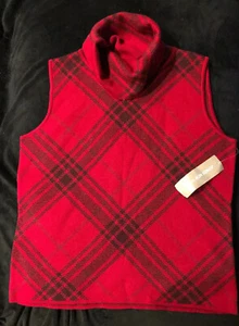 Jones New York Ladies Claret Wool Sleeveless Turtleneck Large Sweater NWT - Picture 1 of 11