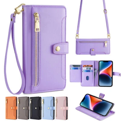 Leather Crossbody Wallet Phone Case For Xiaomi A2 A3 Redmi Note 11 12 13 K60 K70 - Image 1 of 4