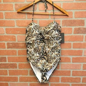 Simply Fit women’s M one piece swimsuit brown & black cheetah animal print - Picture 1 of 6