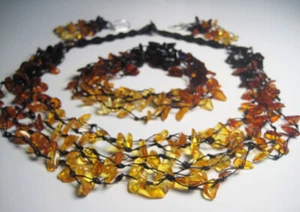 BALTIC AMBER SET. Amber: Necklace , Bracelet, Earrings !!!  - Picture 1 of 3