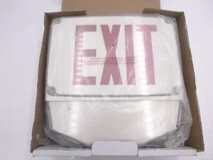 Exitronix VEX-WPC-1-R-W LED Exit Sign Red Letters Polycarbonate White Housing - Picture 1 of 3