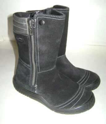 CLARKS GORE TEX ZAPATOS DE NIÑA DE GAMUZA NEGROS BOTAS ALTAS BOTINES talla 8.5 M CUERO Foto 1 de 4