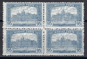 Hungary 1919 Sc# 189 Parliament Budapest 95f block 4 MNH - Picture 1 of 1