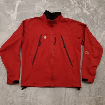 Mountain Hardwear Jacket Mens Medium Red Full Zip Pockets Softshell Made In USA - Image 1 of 4