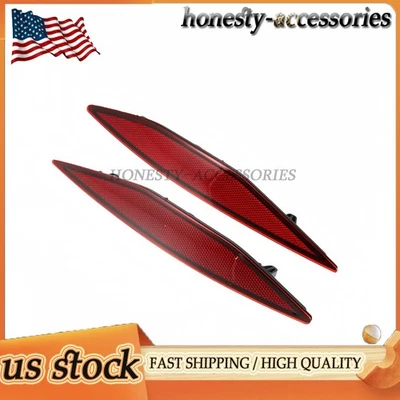 Dark Red Lens Rear Bumper Reflector Lenses Fits Volkswagen Golf 2017-2015 US Foto 1 de 4